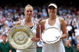 Kvitova and Sharapova at Wombledon 2011.